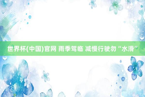 世界杯(中国)官网 雨季驾临 减慢行驶勿“水滑”