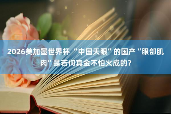 2026美加墨世界杯 “中国天眼”的国产“眼部肌肉”是若何真金不怕火成的?