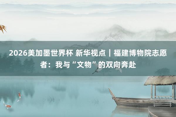 2026美加墨世界杯 新华视点|福建博物院志愿者:我与“文物”的双向奔赴