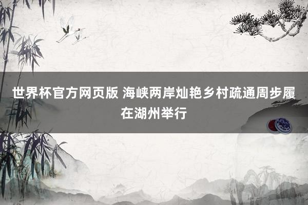 世界杯官方网页版 海峡两岸灿艳乡村疏通周步履在湖州举行