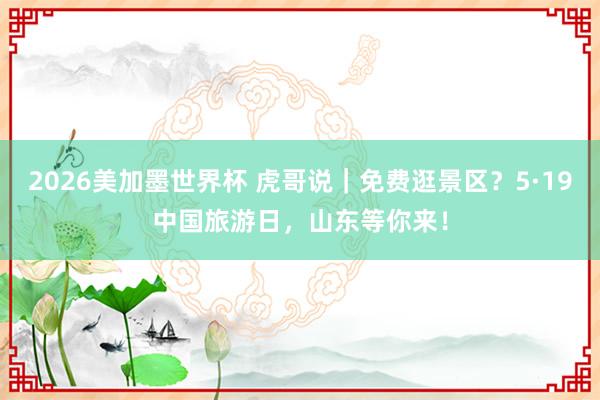 2026美加墨世界杯 虎哥说|免费逛景区?5·19中国旅游日,山东等你来!