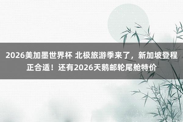 2026美加墨世界杯 北极旅游季来了,新加坡登程正合适!还有2026天鹅邮轮尾舱特价