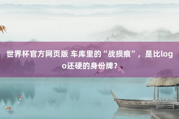 世界杯官方网页版 车库里的“战损痕”,是比logo还硬的身份牌?