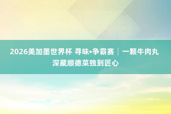 2026美加墨世界杯 寻味•争霸赛│一颗牛肉丸 深藏顺德菜独到匠心