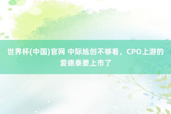 世界杯(中国)官网 中际旭创不够看,CPO上游的爱德泰要上市了