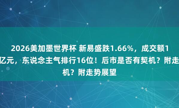 2026美加墨世界杯 新易盛跌1.66%,成交额176.55亿元,东说念主气排行16位!后市是否有契机?附走势展望
