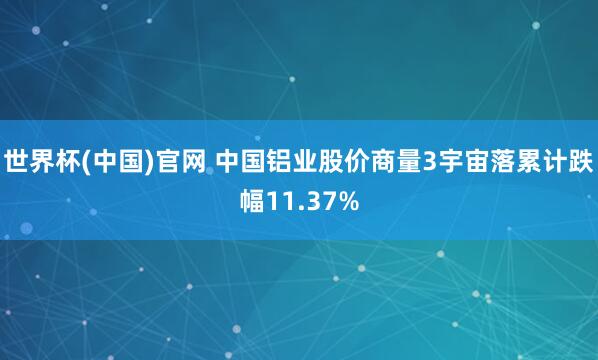 世界杯(中国)官网 中国铝业股价商量3宇宙落累计跌幅11.37%