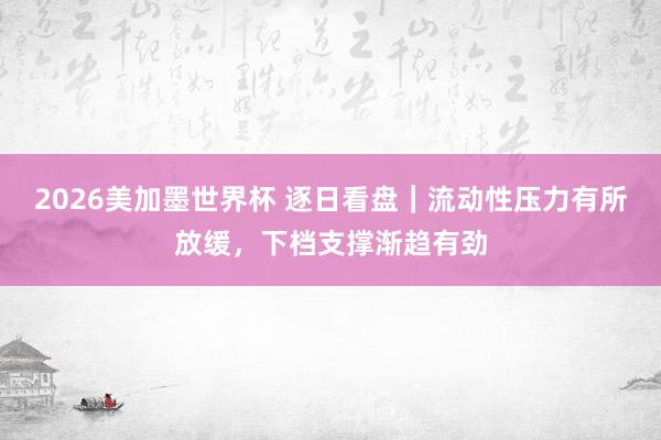 2026美加墨世界杯 逐日看盘|流动性压力有所放缓,下档支撑渐趋有劲