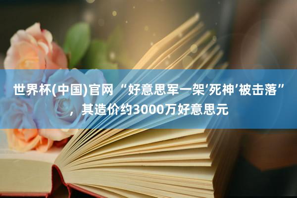 世界杯(中国)官网 “好意思军一架‘死神’被击落”,其造价约3000万好意思元