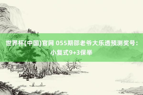 世界杯(中国)官网 055期邵老爷大乐透预测奖号:小复式9+3保举