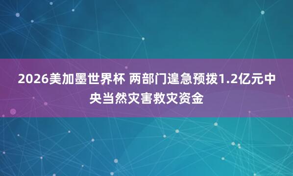 2026美加墨世界杯 两部门遑急预拨1.2亿元中央当然灾害救灾资金