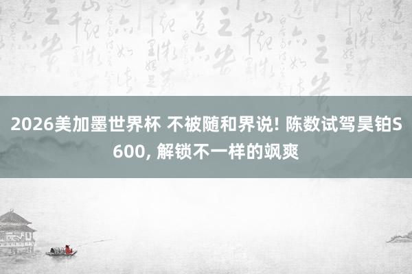 2026美加墨世界杯 不被随和界说! 陈数试驾昊铂S600, 解锁不一样的飒爽
