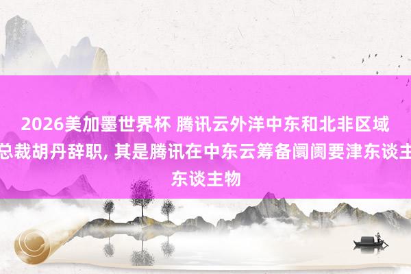 2026美加墨世界杯 腾讯云外洋中东和北非区域副总裁胡丹辞职, 其是腾讯在中东云筹备阛阓要津东谈主物