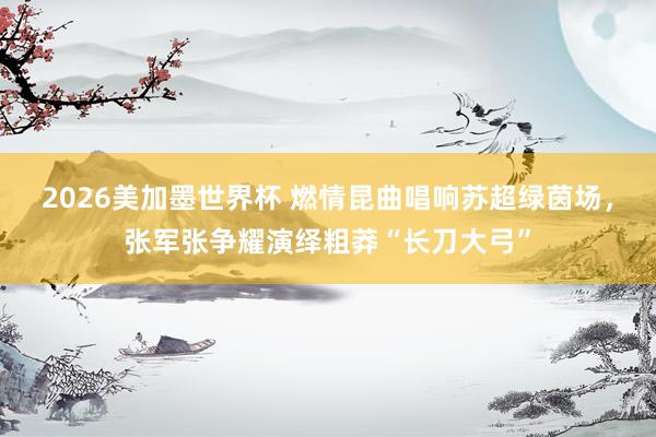 2026美加墨世界杯 燃情昆曲唱响苏超绿茵场,张军张争耀演绎粗莽“长刀大弓”
