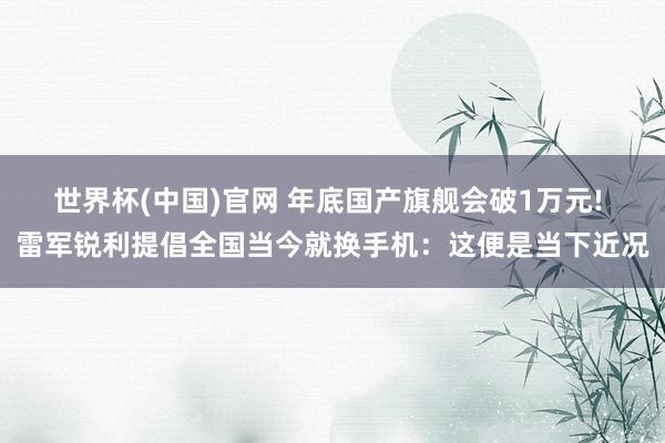 世界杯(中国)官网 年底国产旗舰会破1万元! 雷军锐利提倡全国当今就换手机:这便是当下近况