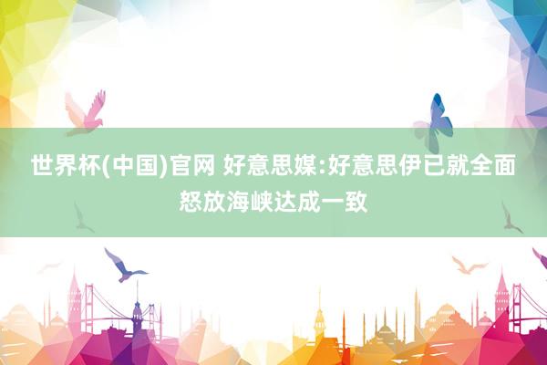世界杯(中国)官网 好意思媒:好意思伊已就全面怒放海峡达成一致