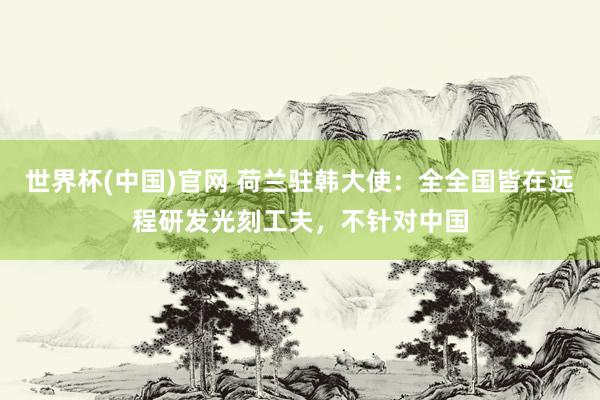 世界杯(中国)官网 荷兰驻韩大使:全全国皆在远程研发光刻工夫,不针对中国