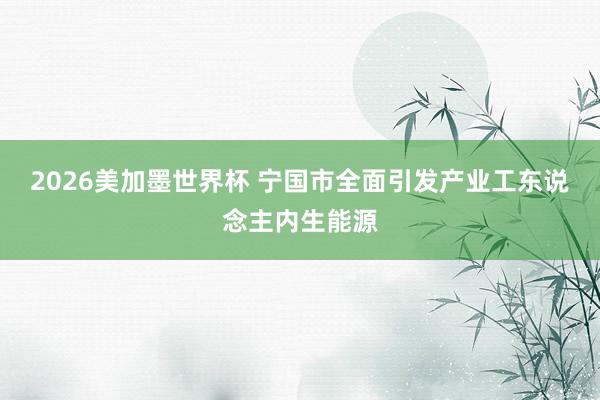2026美加墨世界杯 宁国市全面引发产业工东说念主内生能源
