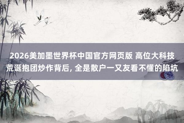 2026美加墨世界杯中国官方网页版 高位大科技荒诞抱团炒作背后, 全是散户一又友看不懂的陷坑