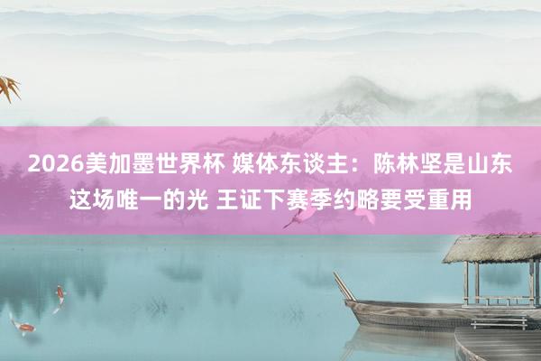 2026美加墨世界杯 媒体东谈主:陈林坚是山东这场唯一的光 王证下赛季约略要受重用