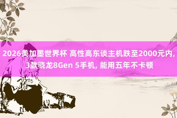 2026美加墨世界杯 高性高东谈主机跌至2000元内, 3款骁龙8Gen 5手机, 能用五年不卡顿