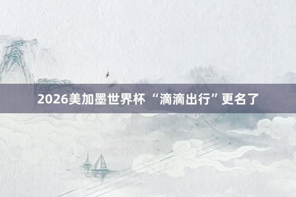 2026美加墨世界杯 “滴滴出行”更名了