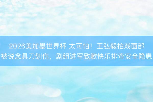 2026美加墨世界杯 太可怕!王弘毅拍戏面部被说念具刀划伤,剧组进军致歉快乐排查安全隐患