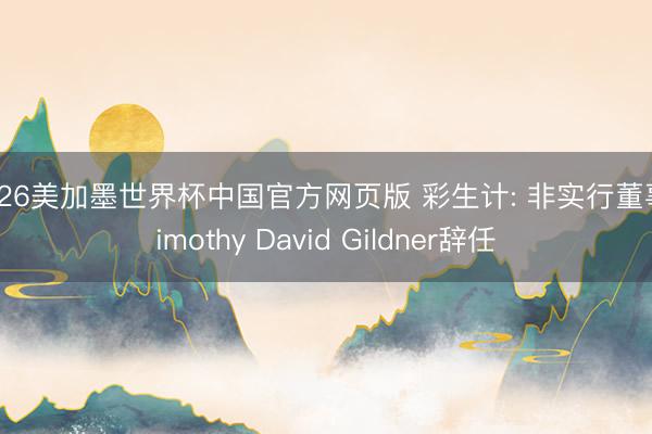 2026美加墨世界杯中国官方网页版 彩生计: 非实行董事Timothy David Gildner辞任