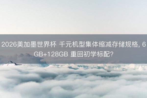 2026美加墨世界杯 千元机型集体缩减存储规格, 6GB+128GB 重回初学标配?
