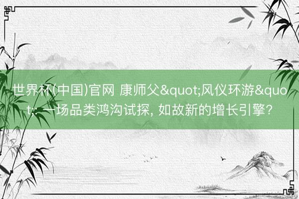 世界杯(中国)官网 康师父"风仪环游": 一场品类鸿沟试探, 如故新的增长引擎?